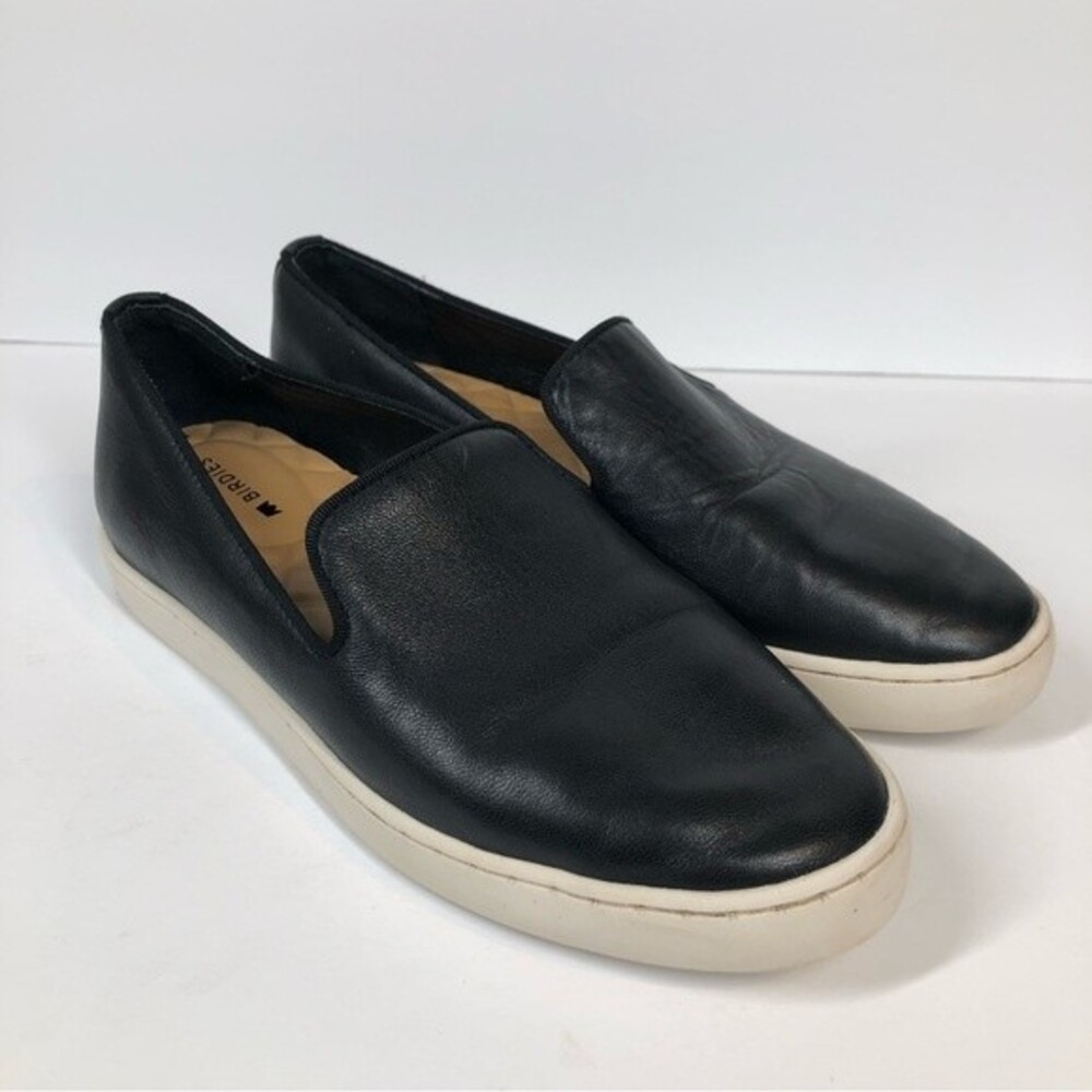 Birdies The Swift Black Leather Loafer Slip On Sneaker Shoe Size 5